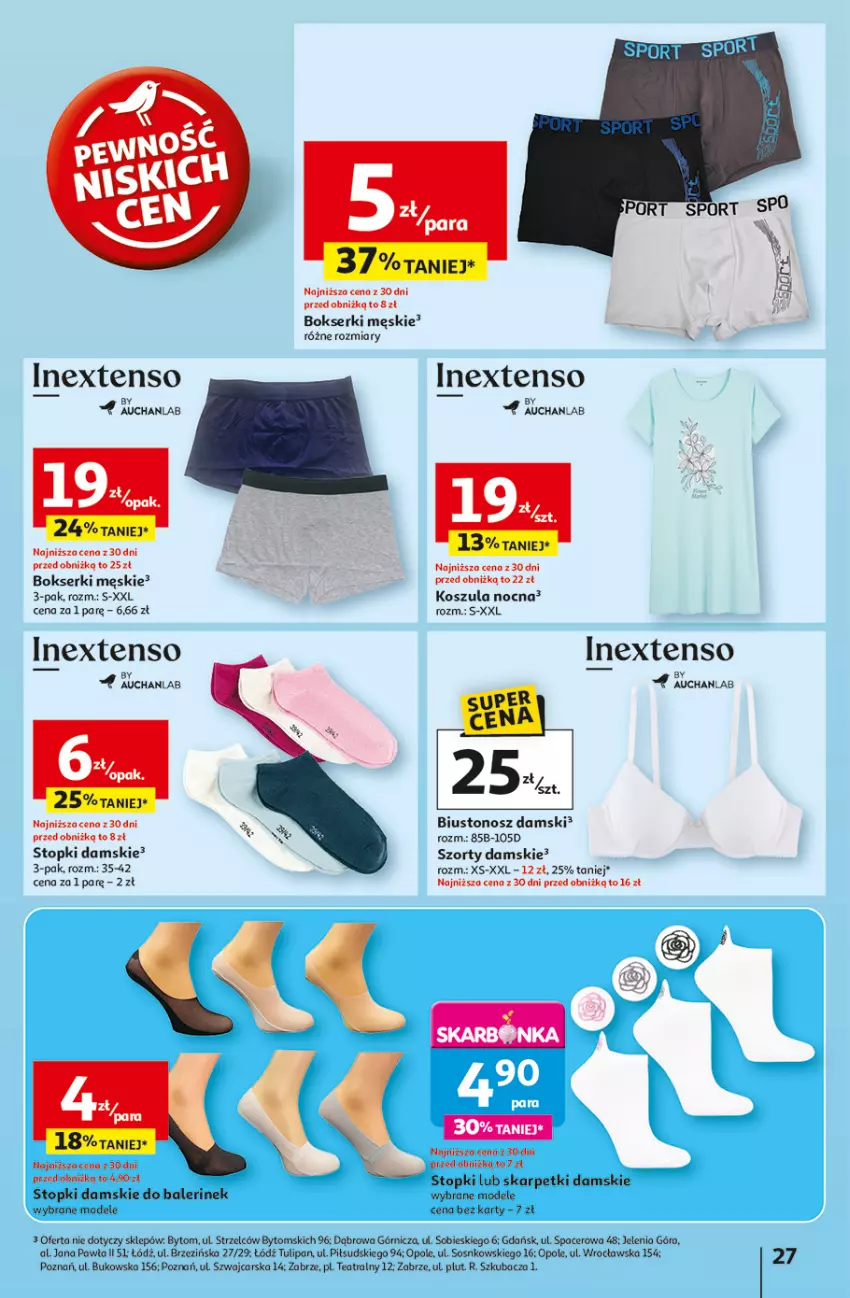 Gazetka promocyjna Auchan - Gazetka LATO PEŁNE PRZYJEMNOŚCI Hipermarket Auchan - ważna 10.07 do 16.07.2025 - strona 27 - produkty: Biustonosz, Bokserki, Kosz, Koszula, Koszula nocna, Ser, Szorty, Top