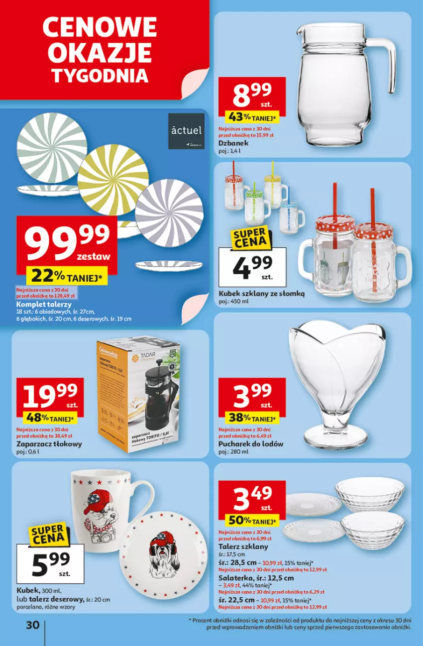 Gazetka promocyjna Auchan - Gazetka LATO PEŁNE PRZYJEMNOŚCI Hipermarket Auchan - ważna 10.07 do 16.07.2025 - strona 30 - produkty: Deser, Dzbanek, Kubek, LANA, Por, Salaterka, Ser, Talerz, Talerz deserowy, Zaparzacz