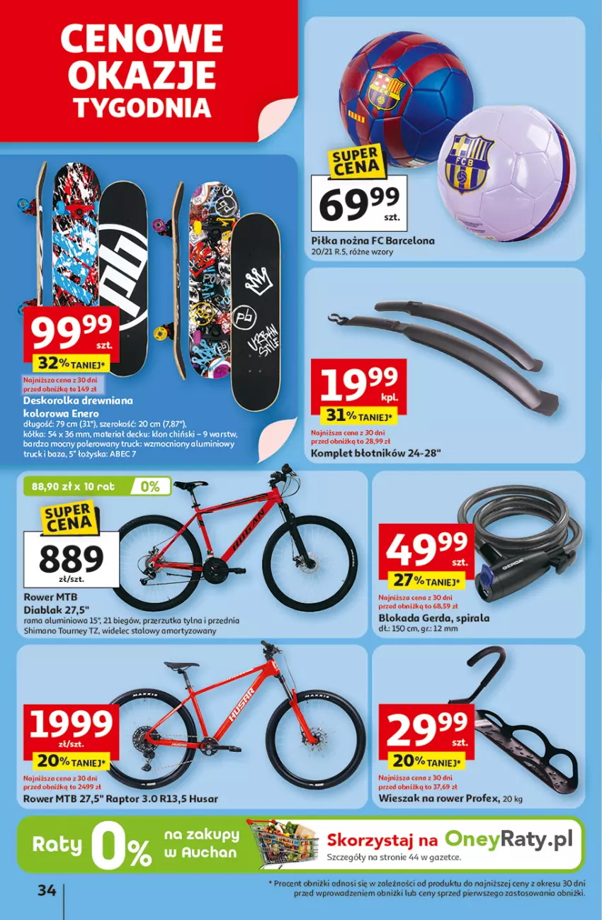 Gazetka promocyjna Auchan - Gazetka LATO PEŁNE PRZYJEMNOŚCI Hipermarket Auchan - ważna 10.07 do 16.07.2025 - strona 34 - produkty: Noż, Piłka nożna, Rama, Rower, Widelec, Wieszak