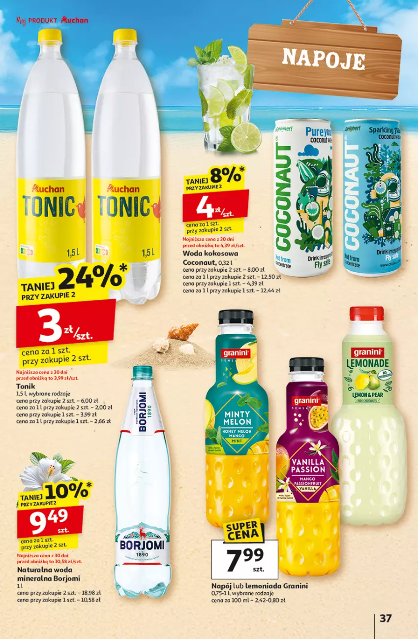 Gazetka promocyjna Auchan - Gazetka LATO PEŁNE PRZYJEMNOŚCI Hipermarket Auchan - ważna 10.07 do 16.07.2025 - strona 37 - produkty: Gra, Kokos, Lemoniada, Napój, Tonik, Woda, Woda mineralna