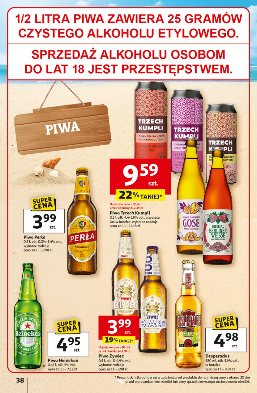 Gazetka promocyjna Auchan - Gazetka LATO PEŁNE PRZYJEMNOŚCI Hipermarket Auchan - ważna 10.07 do 16.07.2025 - strona 38 - produkty: Desperados, Gra, Heineken, Piwa, Piwo
