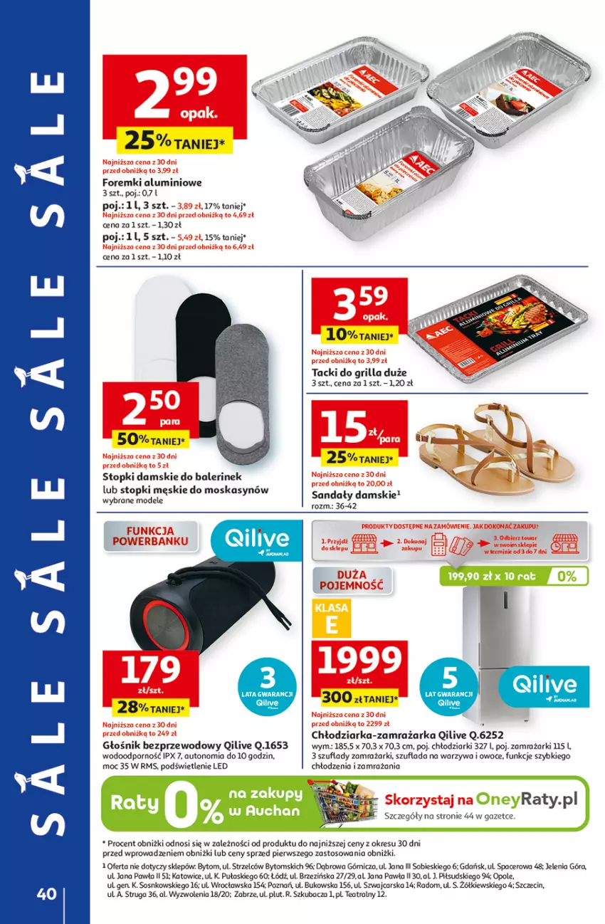 Gazetka promocyjna Auchan - Gazetka LATO PEŁNE PRZYJEMNOŚCI Hipermarket Auchan - ważna 10.07 do 16.07.2025 - strona 40 - produkty: Acer, Cars, Chłodziarka, Foremki, Głośnik, Grill, Owoce, Por, Sandał, Sos, Top, Warzywa, Warzywa i owoce, Zamrażarka