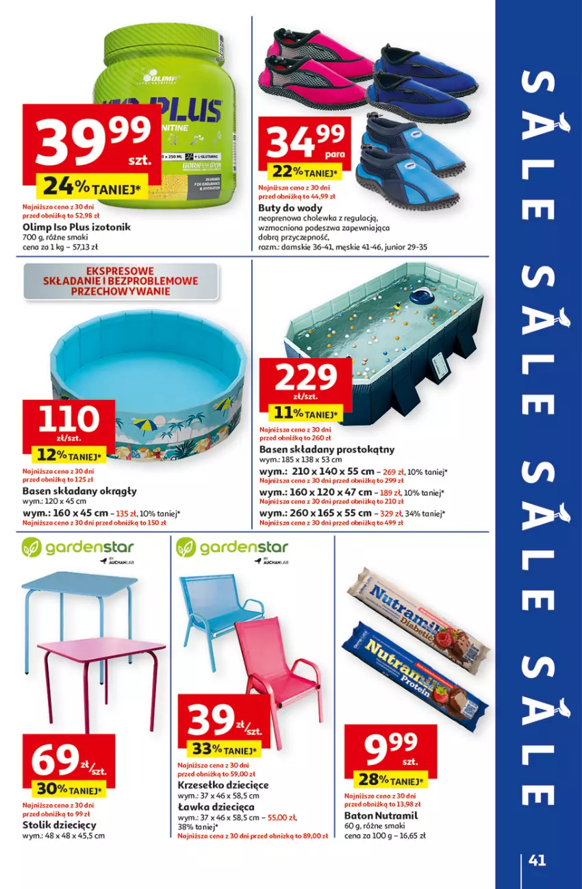 Gazetka promocyjna Auchan - Gazetka LATO PEŁNE PRZYJEMNOŚCI Hipermarket Auchan - ważna 10.07 do 16.07.2025 - strona 41 - produkty: Baton, Buty, Buty do wody, Dzieci, Stolik, Tonik