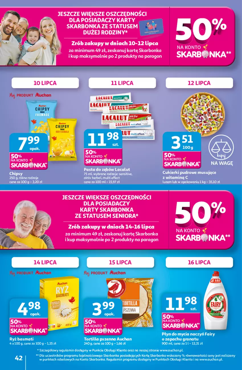 Gazetka promocyjna Auchan - Gazetka LATO PEŁNE PRZYJEMNOŚCI Hipermarket Auchan - ważna 10.07 do 16.07.2025 - strona 42 - produkty: Chipsy, Lacalut, Ser