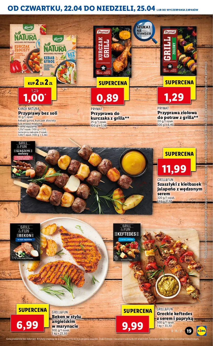 Gazetka promocyjna Lidl - GAZETKA - ważna 22.04 do 25.04.2021 - strona 19 - produkty: Beko, Grill, Gyros, Kebab, Kurczak, Mięso, Mięso mielone, Prymat, Przyprawy, Ser