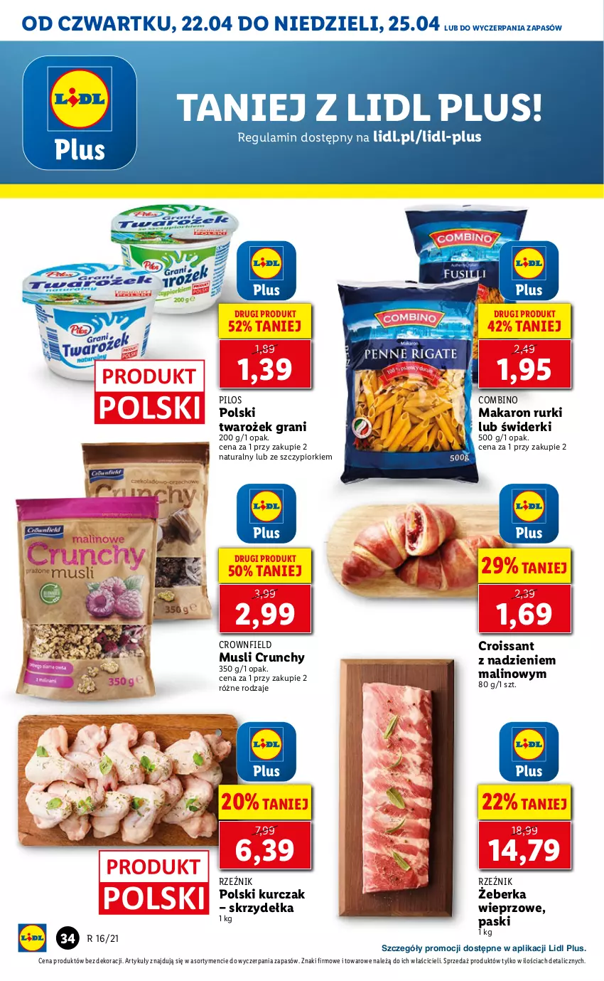 Gazetka promocyjna Lidl - GAZETKA - ważna 22.04 do 25.04.2021 - strona 34 - produkty: Croissant, Gra, Kurczak, Makaron, Mus, Pilos, Rurki