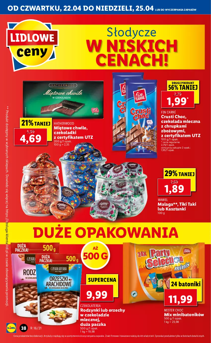 Gazetka promocyjna Lidl - GAZETKA - ważna 22.04 do 25.04.2021 - strona 38 - produkty: Baton, Czekolada, Czekolada mleczna, Orzechy w czekoladzie, Rodzynki, Rust, Tonik, Wawel