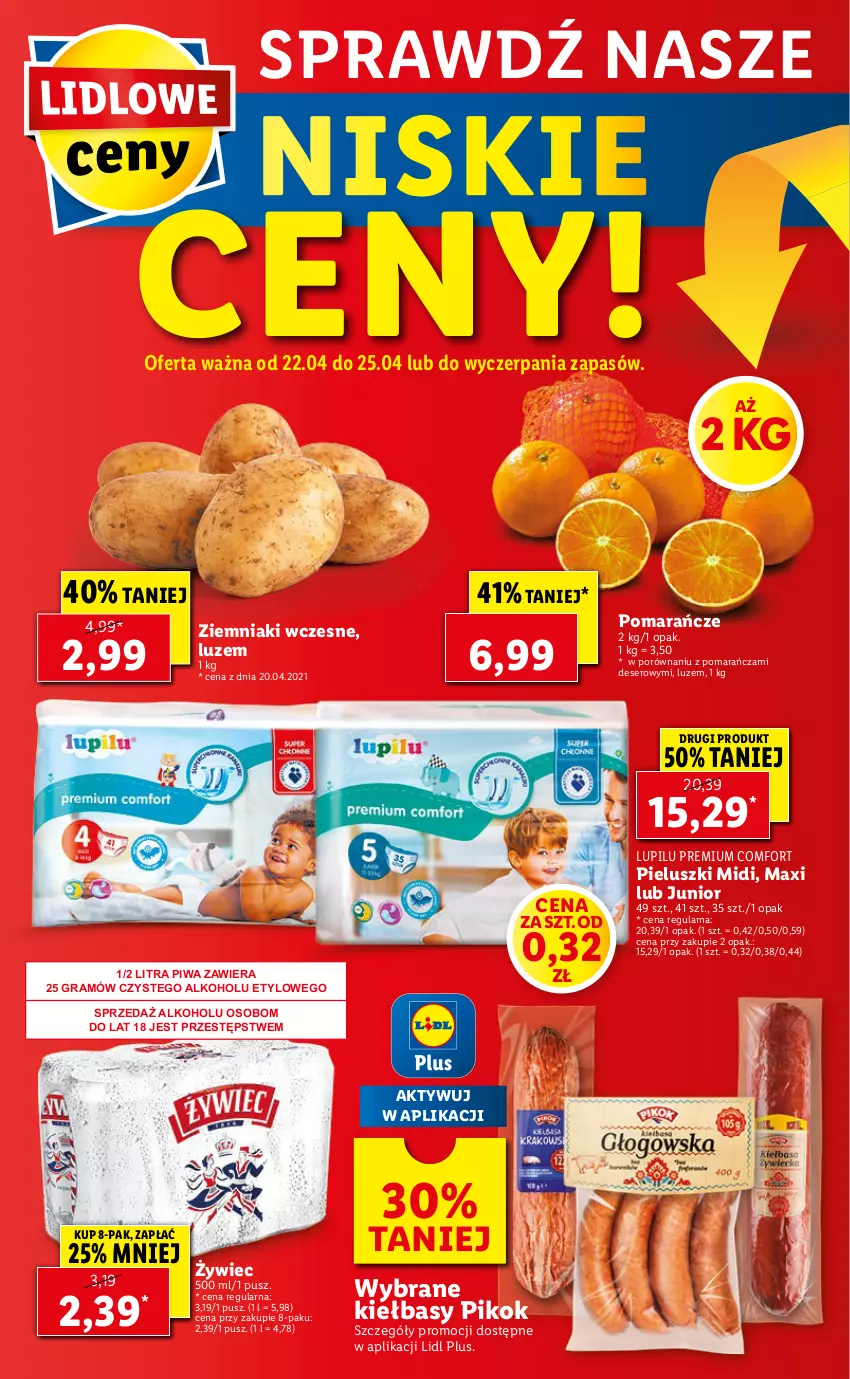 Gazetka promocyjna Lidl - GAZETKA - ważna 22.04 do 25.04.2021 - strona 56 - produkty: Deser, Gra, PIKOK, Piwa, Pomarańcze, Por, Ser, Ziemniaki