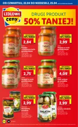 Gazetka promocyjna Lidl - GAZETKA - Gazetka - ważna od 25.04 do 25.04.2021 - strona 42 - produkty: Sałatka, Sos, Korniszony, Fasolka z kiełbasą, Sałat, PIKOK, Pulpety, Flaki, Flaki wołowe, Fa