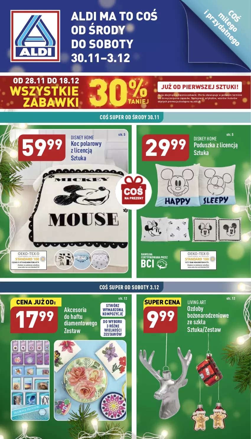 Gazetka promocyjna Aldi - Katalog moda i dom - ważna 30.11 do 03.12.2022 - strona 1 - produkty: Disney, Koc, Poduszka