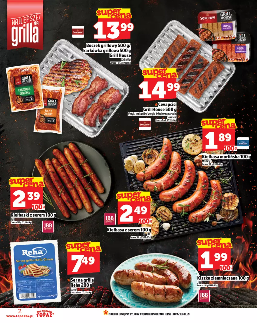 Gazetka promocyjna Topaz - Gazetka - ważna 26.06 do 02.07.2025 - strona 2 - produkty: Kiełbasa, Ser, Sok, Sokołów, Top
