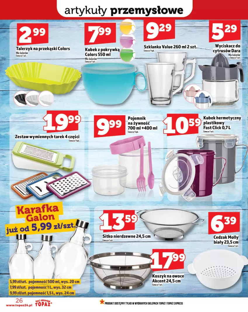 Gazetka promocyjna Topaz - Gazetka - ważna 26.06 do 02.07.2025 - strona 26 - produkty: Cedzak, Fa, Kubek, Pojemnik, Sitko, Talerz, Talerzyk, Top