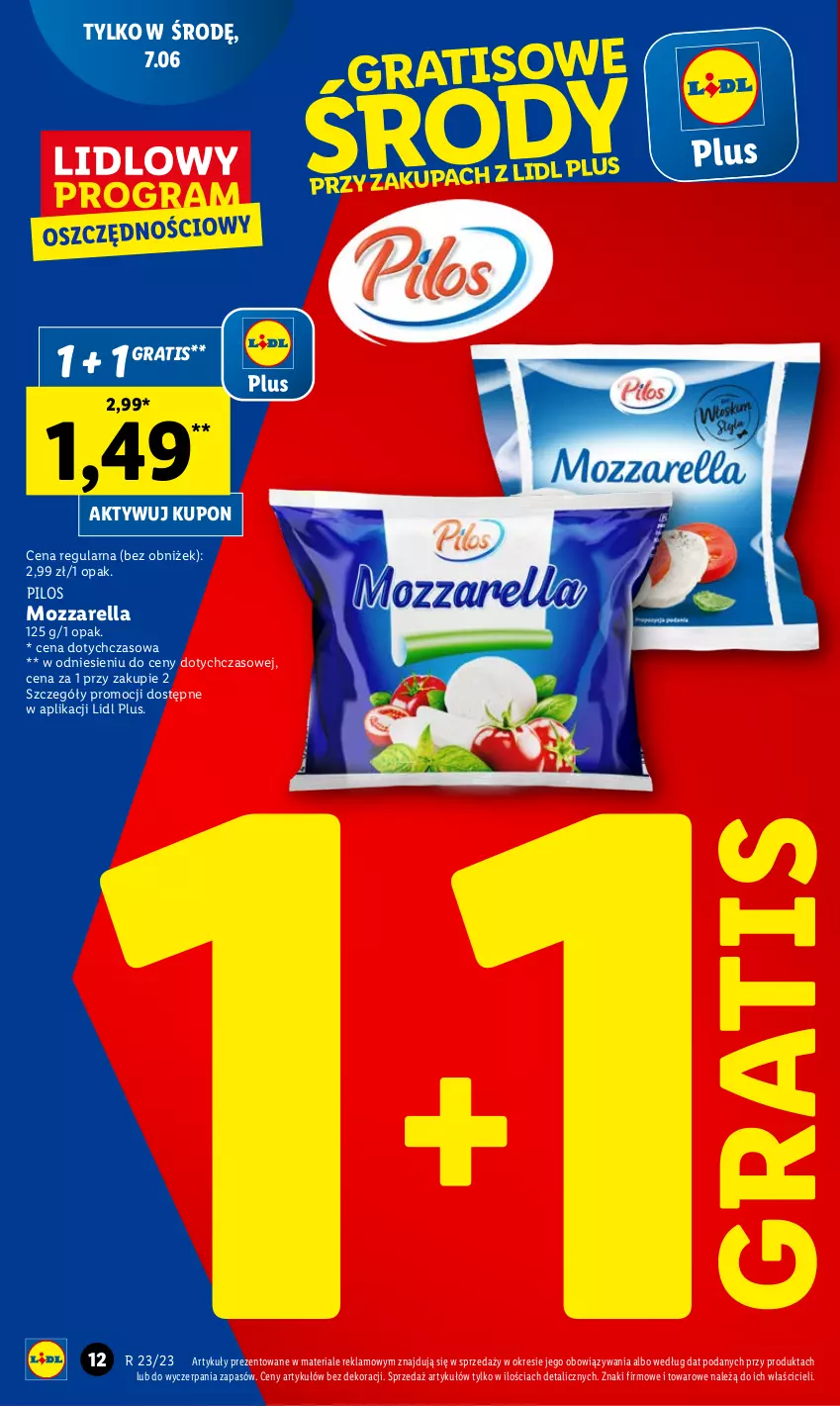 Gazetka promocyjna Lidl - GAZETKA - ważna 05.06 do 07.06.2023 - strona 14 - produkty: Gra, Mozzarella, Pilos