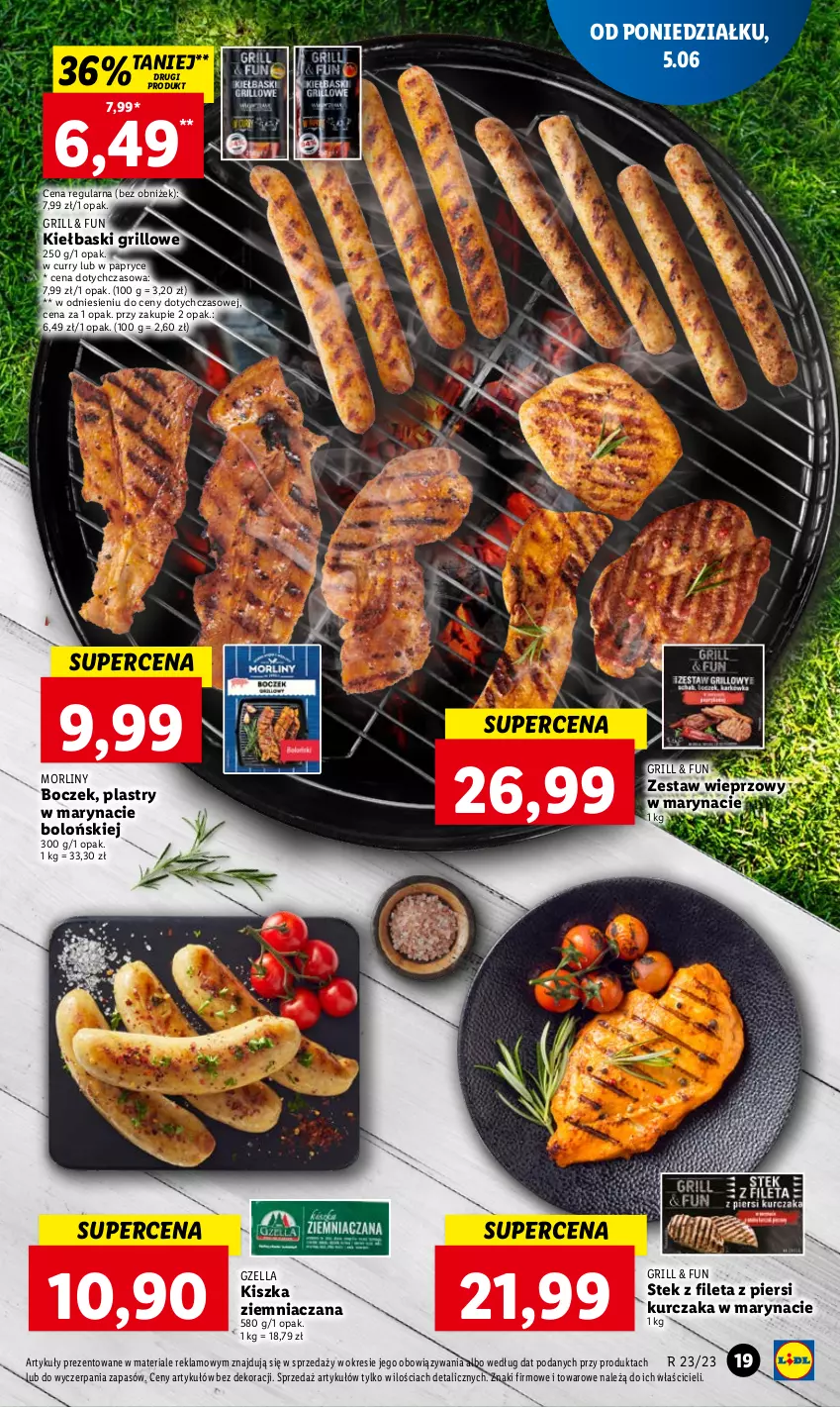 Gazetka promocyjna Lidl - GAZETKA - ważna 05.06 do 07.06.2023 - strona 23 - produkty: Boczek, Grill, Kurczak, Morliny, Stek