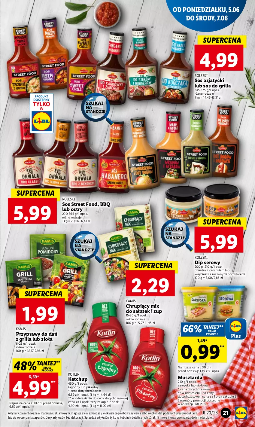 Gazetka promocyjna Lidl - GAZETKA - ważna 05.06 do 07.06.2023 - strona 25 - produkty: Bryndza, Grill, Kamis, Ketchup, Kotlin, Mus, Musztarda, Przyprawy, Sałat, Ser, Sos