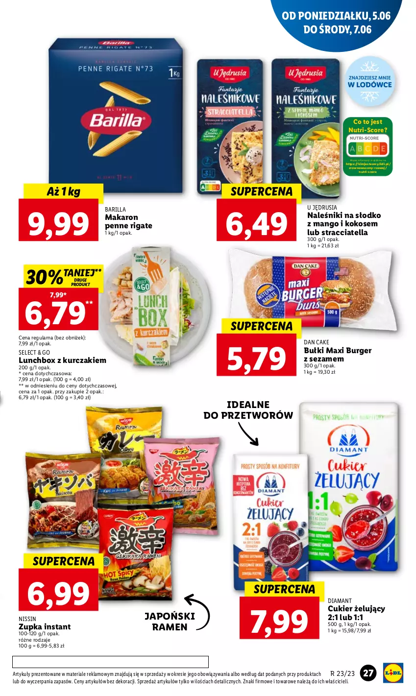 Gazetka promocyjna Lidl - GAZETKA - ważna 05.06 do 07.06.2023 - strona 31 - produkty: Barilla, Burger, Cukier, Dan Cake, Diamant, Kokos, Kurczak, Makaron, Mango, Naleśniki, Penne, Sezam, Wazon