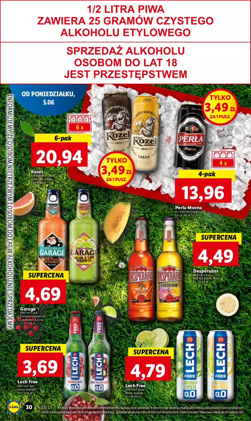 Gazetka promocyjna Lidl - GAZETKA - ważna 05.06 do 07.06.2023 - strona 34 - produkty: Desperados, Gin, Gra, Kozel, Melon, Perła, Rum