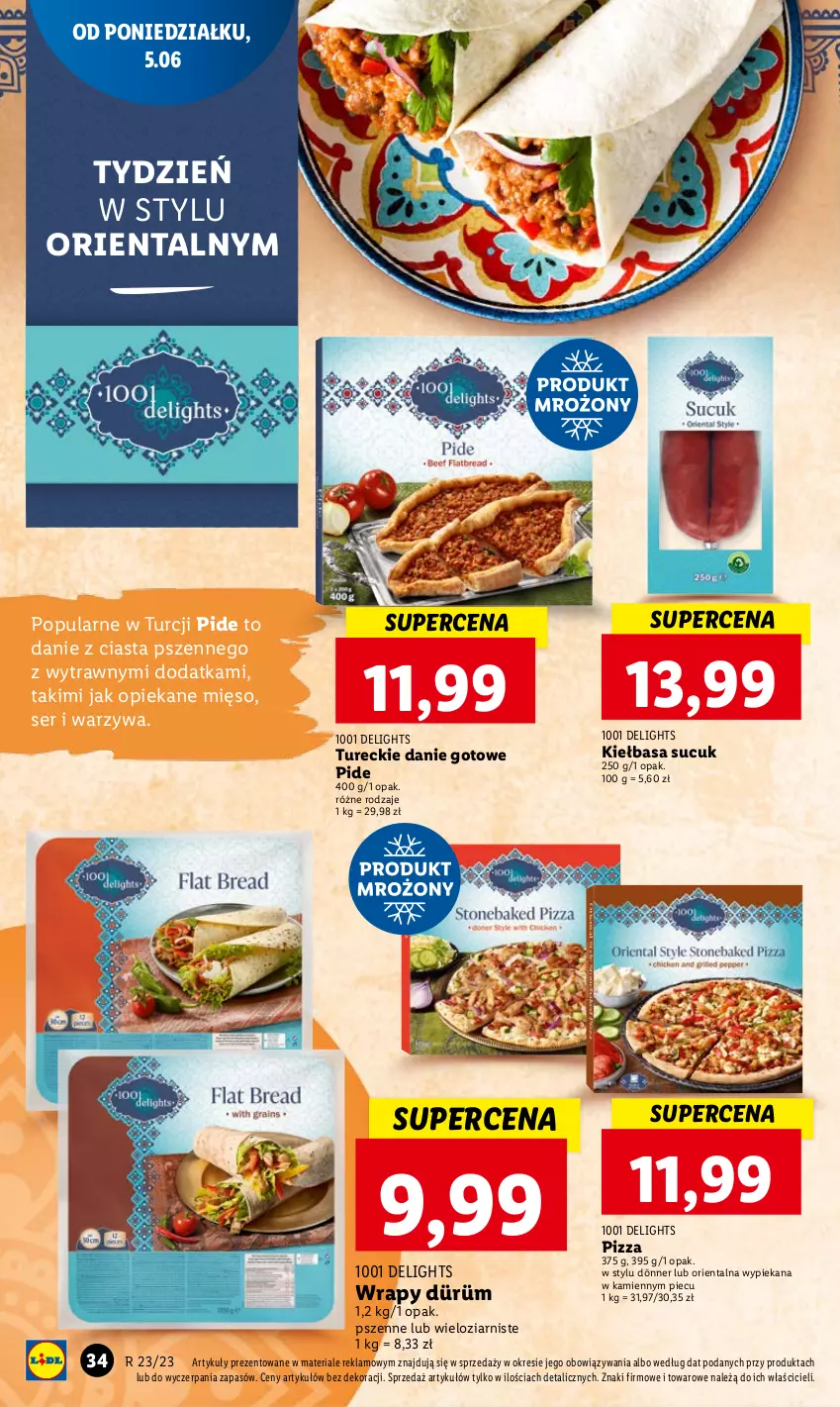 Gazetka promocyjna Lidl - GAZETKA - ważna 05.06 do 07.06.2023 - strona 38 - produkty: Danie gotowe, Kiełbasa, Mięso, Piec, Pizza, Ser, Warzywa