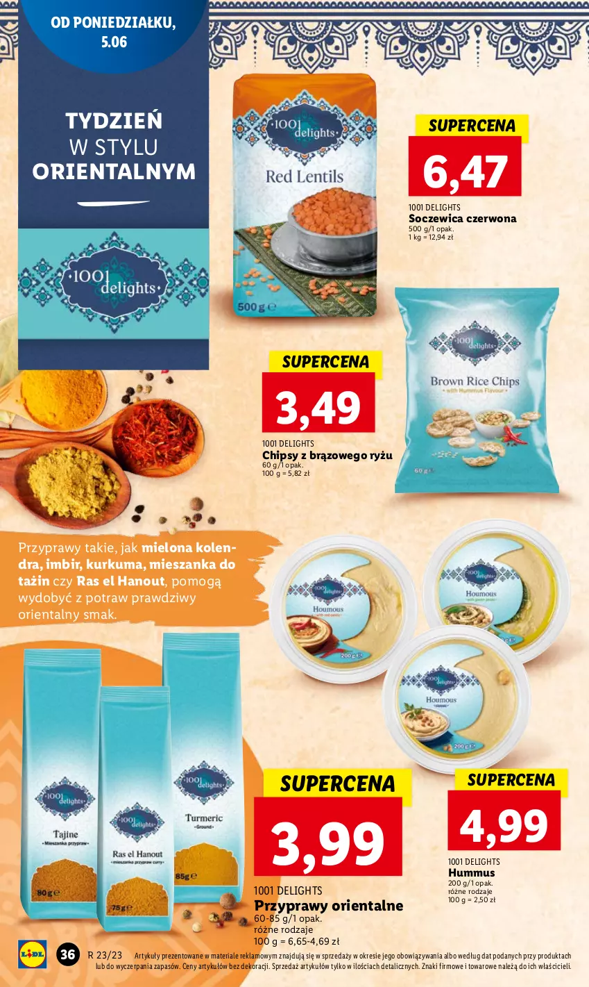 Gazetka promocyjna Lidl - GAZETKA - ważna 05.06 do 07.06.2023 - strona 40 - produkty: Chipsy, Hummus, Imbir, Kolendra, Kurkuma, Mus, Przyprawy, Ryż