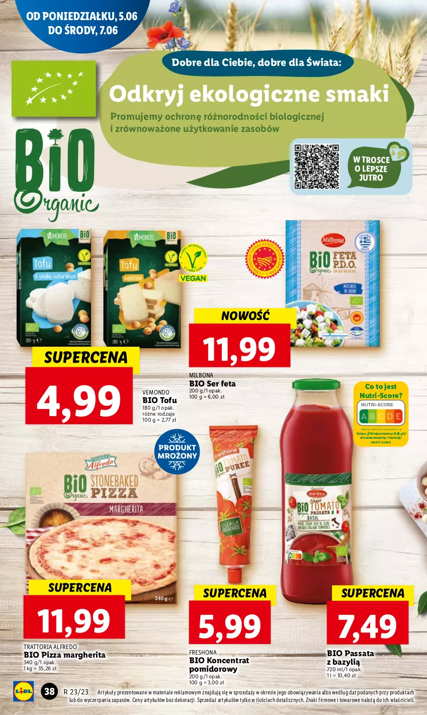 Gazetka promocyjna Lidl - GAZETKA - ważna 05.06 do 07.06.2023 - strona 42 - produkty: Bazyl, Feta, Koncentrat pomidorowy, Pizza, Pizza margherita, Ser, Tofu, Wazon