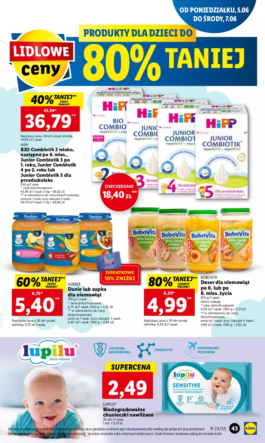 Gazetka promocyjna Lidl - GAZETKA - ważna 05.06 do 07.06.2023 - strona 47 - produkty: BoboVita, Chusteczki, Deser, Dzieci, Gerber, Gra, HiPP, Hipp Bio, Mleko, Olej, Rum, Ser