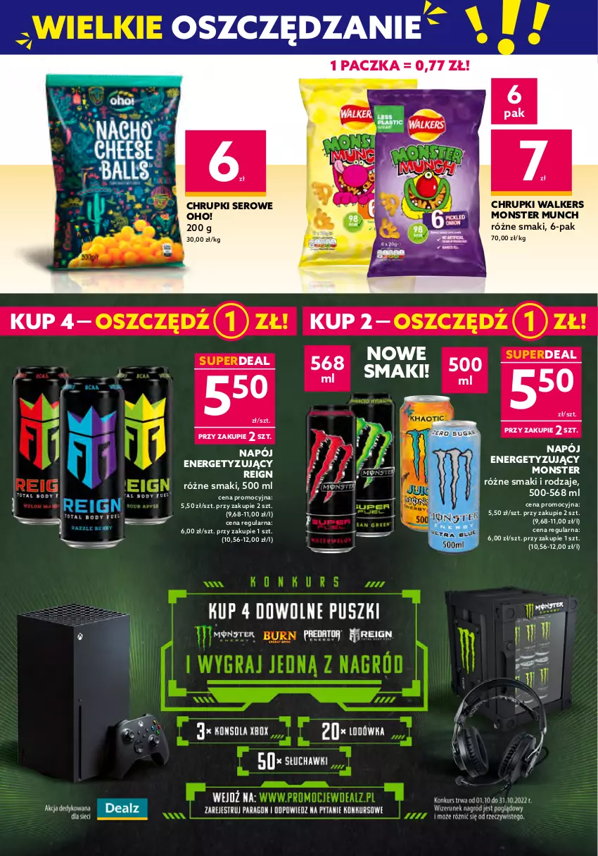 Gazetka promocyjna Dealz - NOWA GAZETKAWielkie Oszczędzanie z Dealz! - ważna 19.10 do 01.11.2022 - strona 2 - produkty: Baton, Bounty, Chrupki, Cukier, Cukierki, Deser, Mars, Monster Munch, Napój, Ser, Snickers, Tonik, Twix