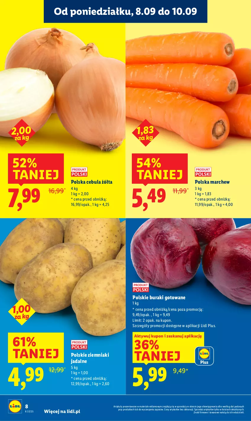 Gazetka promocyjna Lidl - GAZETKA - ważna 08.09 do 10.09.2025 - strona 10 - produkty: Buraki, Cebula, Ziemniaki
