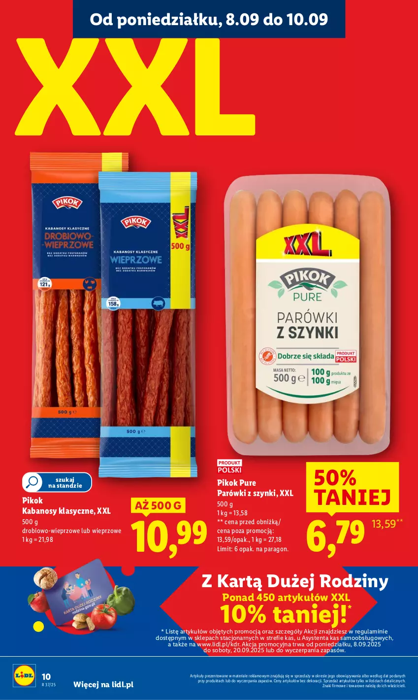 Gazetka promocyjna Lidl - GAZETKA - ważna 08.09 do 10.09.2025 - strona 12 - produkty: Kabanos, Parówki, Parówki z szynki, PIKOK, Pur