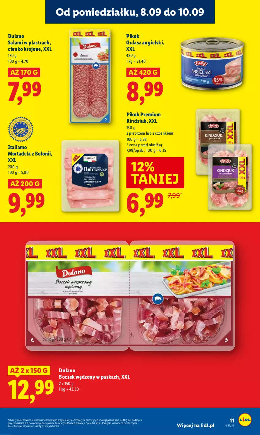 Gazetka promocyjna Lidl - GAZETKA - ważna 08.09 do 10.09.2025 - strona 13 - produkty: Boczek, Dulano, Kindziuk, Pieprz, PIKOK, Salami