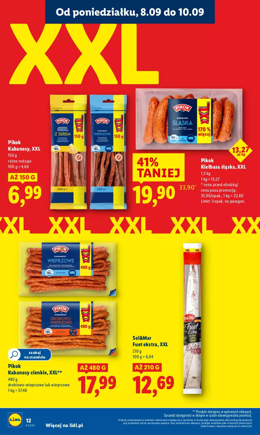 Gazetka promocyjna Lidl - GAZETKA - ważna 08.09 do 10.09.2025 - strona 14 - produkty: Kabanos, Kiełbasa, Kiełbasa śląska, PIKOK