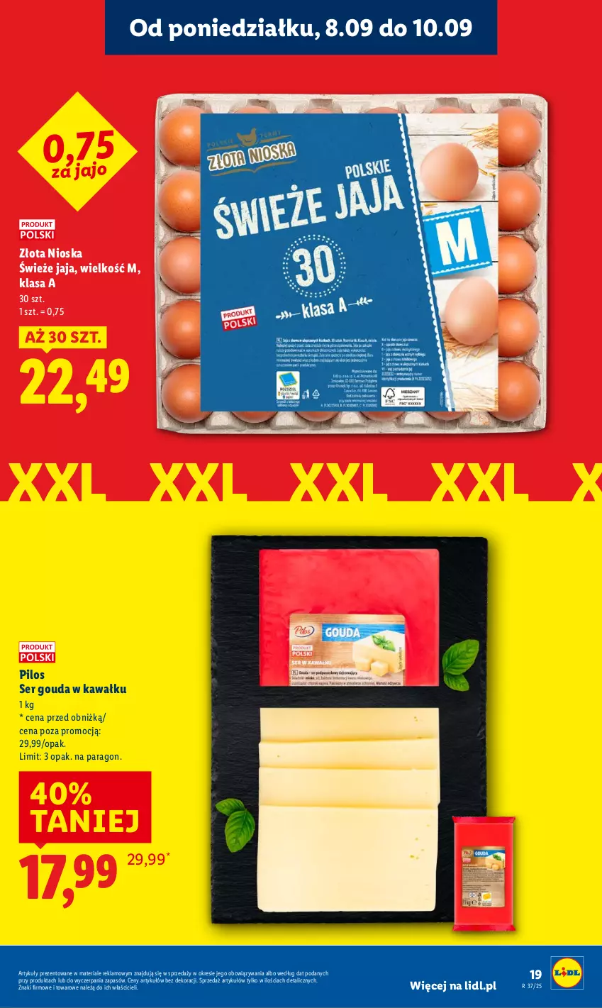 Gazetka promocyjna Lidl - GAZETKA - ważna 08.09 do 10.09.2025 - strona 21 - produkty: Gouda, Jaja, Kawa, Pilos, Ser
