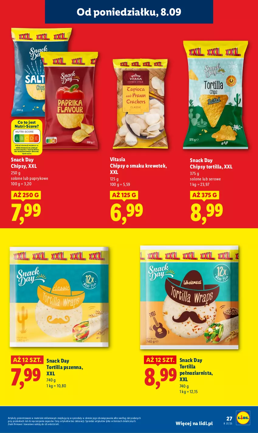 Gazetka promocyjna Lidl - GAZETKA - ważna 08.09 do 10.09.2025 - strona 29 - produkty: Chipsy, Ser, Tortilla, Wazon