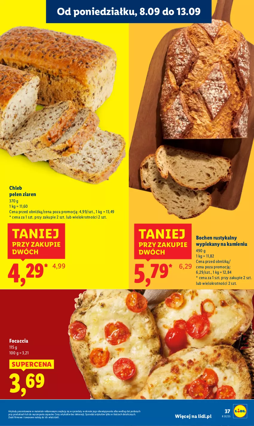 Gazetka promocyjna Lidl - GAZETKA - ważna 08.09 do 10.09.2025 - strona 39 - produkty: Chleb, Focaccia, Rust