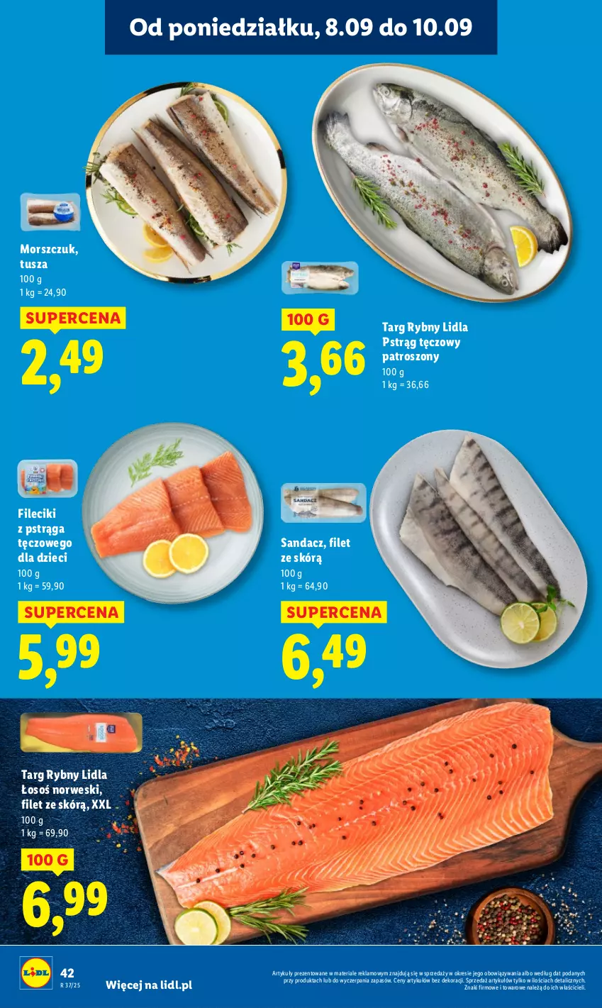 Gazetka promocyjna Lidl - GAZETKA - ważna 08.09 do 10.09.2025 - strona 44 - produkty: Dzieci, Pstrąg, Pstrąg tęczowy, Sandacz, Tusz
