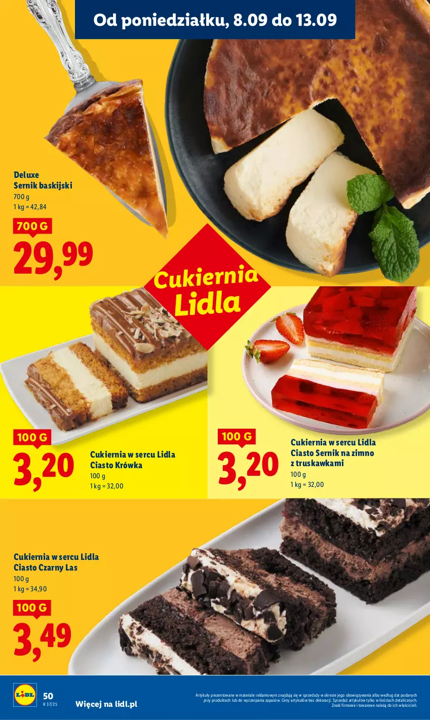 Gazetka promocyjna Lidl - GAZETKA - ważna 08.09 do 10.09.2025 - strona 54 - produkty: Ciasto sernik, Cukier, Ser