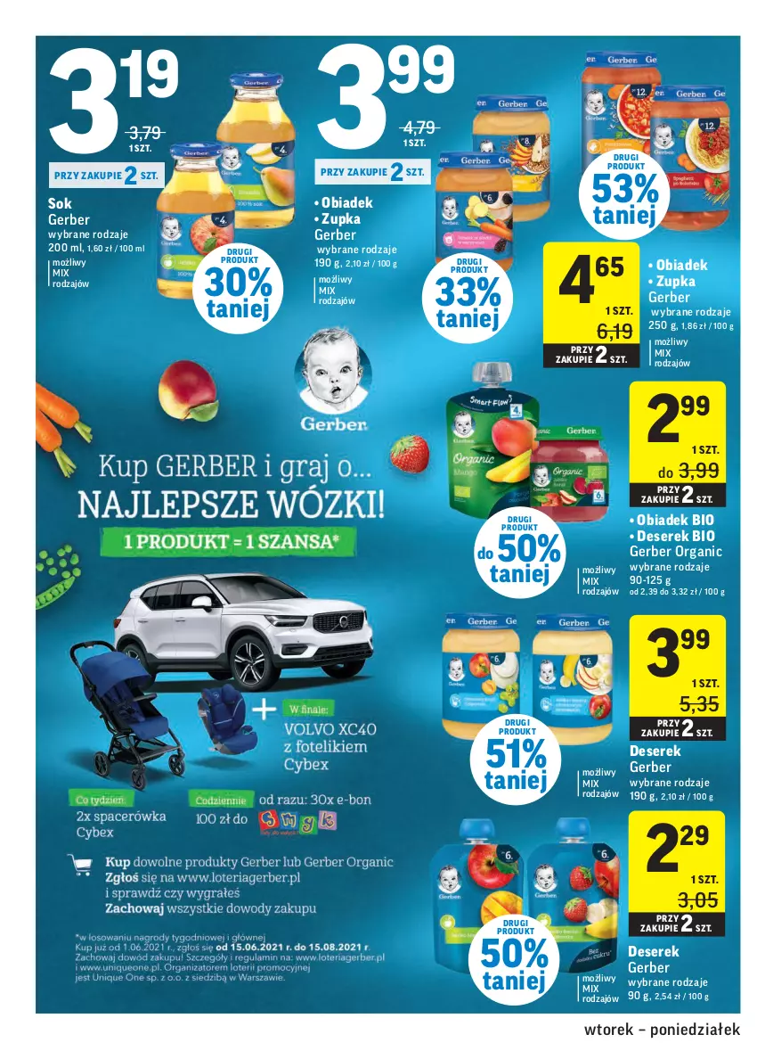 Gazetka promocyjna Intermarche - Gazetka promocyjna - ważna 20.07 do 26.07.2021 - strona 30 - produkty: Deser, Gerber, Ser, Serek, Sok