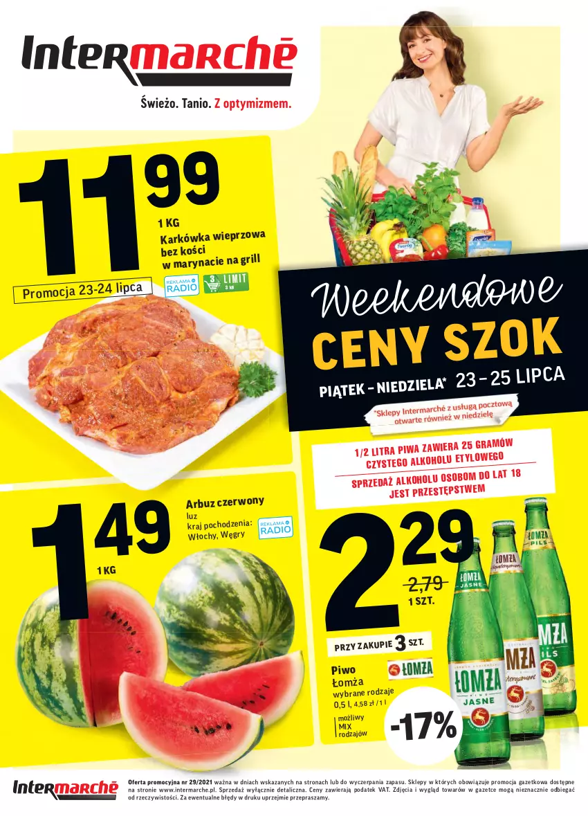 Gazetka promocyjna Intermarche - Gazetka promocyjna - ważna 20.07 do 26.07.2021 - strona 40 - produkty: Arbuz, Piwo