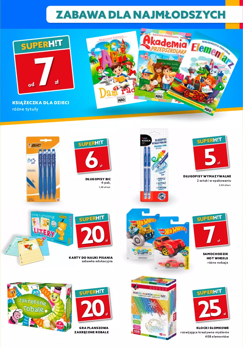 Gazetka promocyjna Dealz - Gazetka na otwarcie - Piotrków Trybunalski - ważna 06.08 do 20.08.2021 - strona 7 - produkty: Aquaphor, BIC, Chodzik, Długopis, Dzbanek, Dzbanek filtrujący, Dzieci, Gra, Hot Wheels, Kabel USB, Karafka, Klocki, Podgrzewacze, Pojemnik, Zabawka