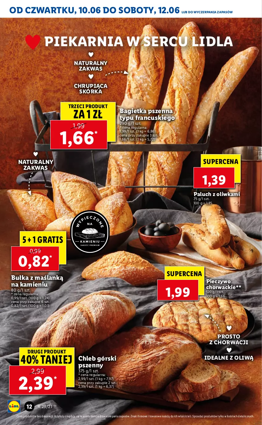 Gazetka promocyjna Lidl - GAZETKA - ważna 10.06 do 12.06.2021 - strona 12 - produkty: Bagietka, Bagietka pszenna, Bułka, Chleb, Gra, Piec, Pieczywo, Ser