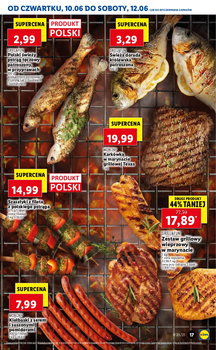 Gazetka promocyjna Lidl - GAZETKA - ważna 10.06 do 12.06.2021 - strona 17 - produkty: Grill, Morliny, Pstrąg, Pstrąg tęczowy, Ser