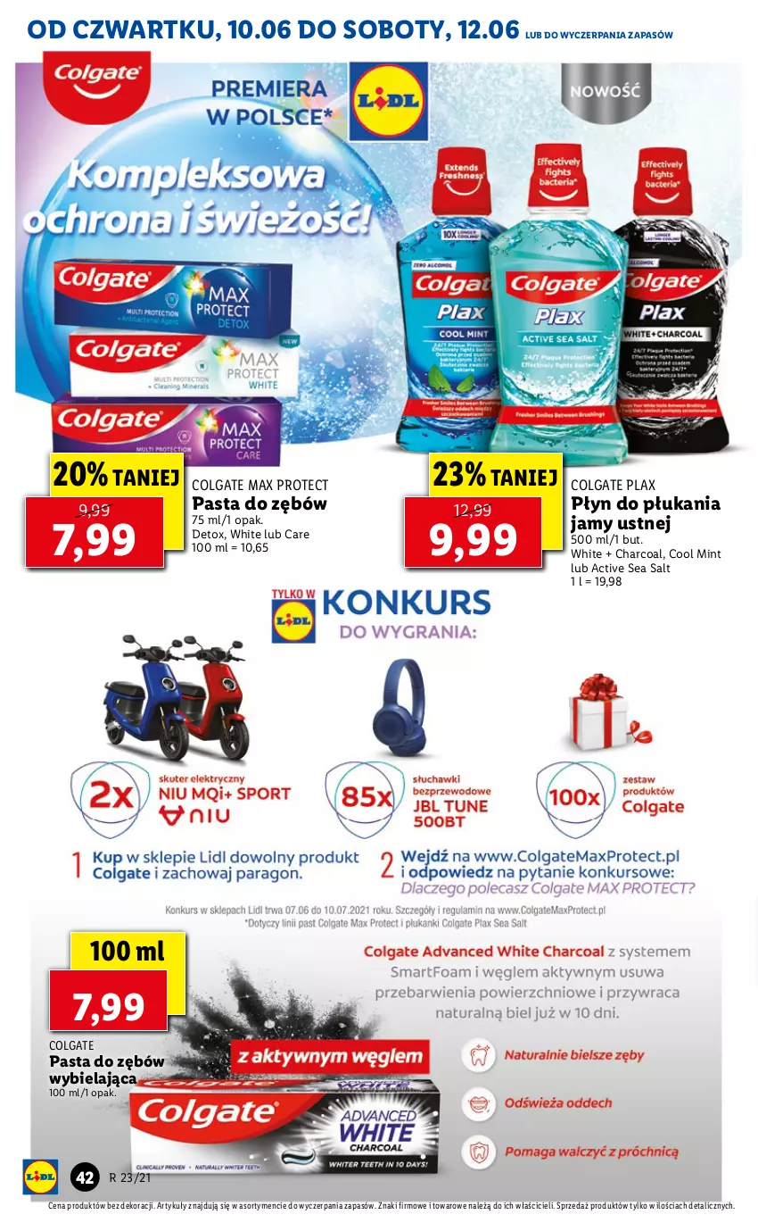 Gazetka promocyjna Lidl - GAZETKA - ważna 10.06 do 12.06.2021 - strona 42 - produkty: Colgate, LG, Pasta do zębów, Płyn do płukania, Płyn do płukania jamy ustnej