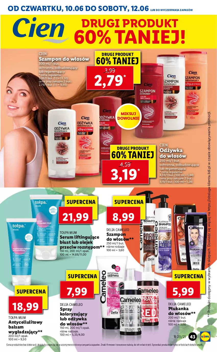 Gazetka promocyjna Lidl - GAZETKA - ważna 10.06 do 12.06.2021 - strona 43 - produkty: Eleo, Odżywka, Olej, Rum, Ser, Serum, Szampon, Tołpa