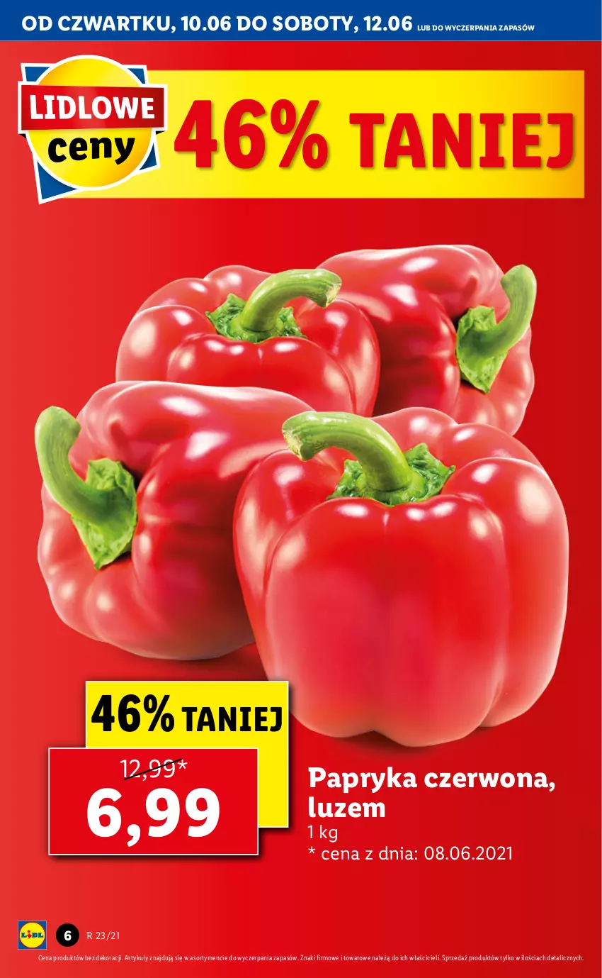 Gazetka promocyjna Lidl - GAZETKA - ważna 10.06 do 12.06.2021 - strona 6 - produkty: Papryka, Papryka czerwona