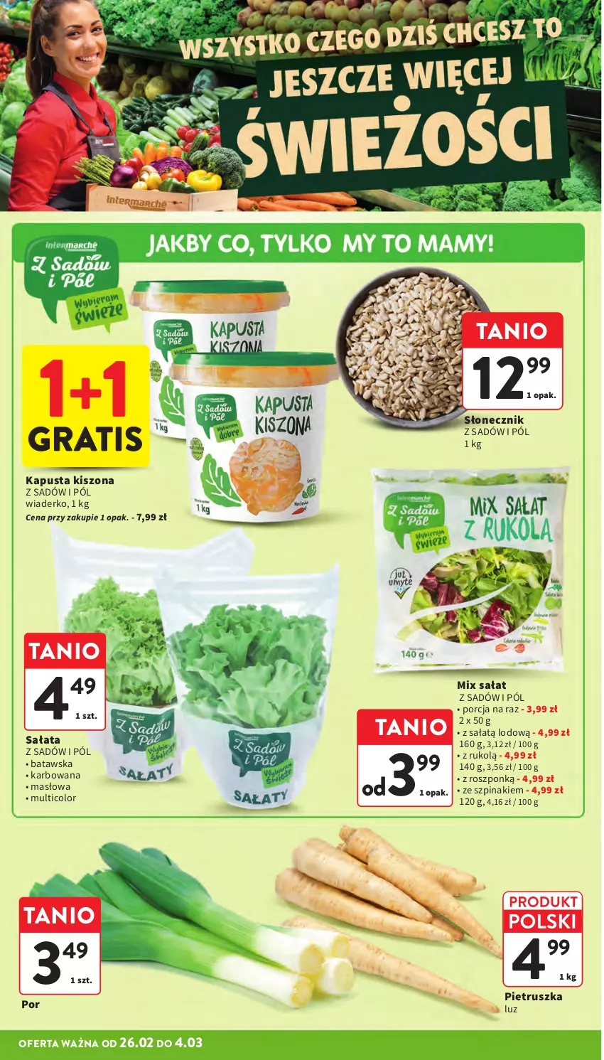 Gazetka promocyjna Intermarche - Gazetka Intermarche - ważna 26.02 do 04.03.2026 - strona 12 - produkty: Gra, Masło, Pietruszka, Por, Sałat, Szpinak