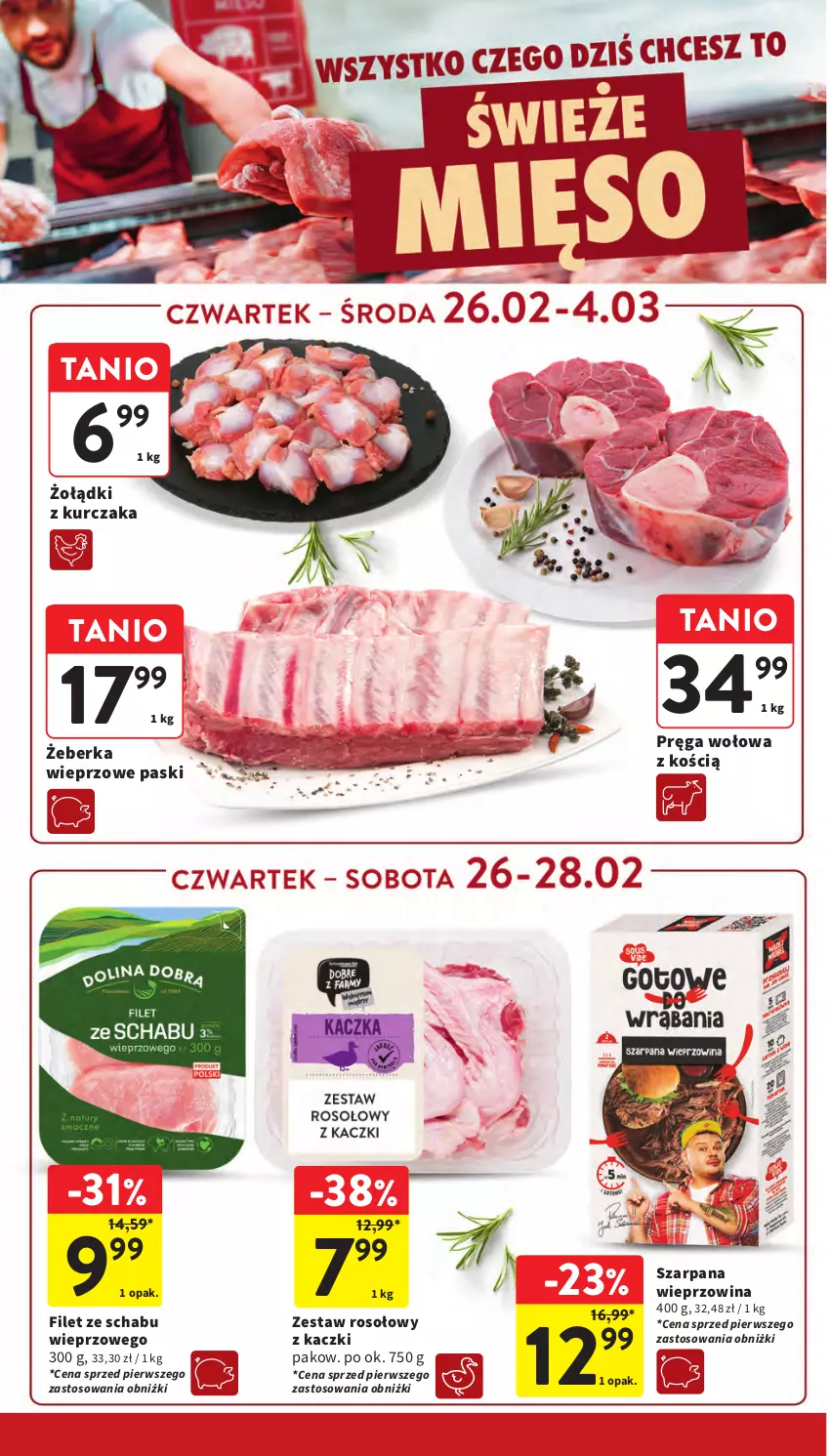 Gazetka promocyjna Intermarche - Gazetka Intermarche - ważna 26.02 do 04.03.2026 - strona 14 - produkty: Kurczak, Pręga wołowa, Wieprzowina, Zestaw rosołowy z kaczki