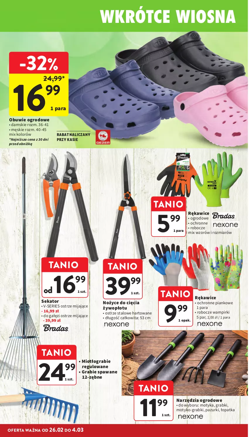 Gazetka promocyjna Intermarche - Gazetka Intermarche - ważna 26.02 do 04.03.2026 - strona 40 - produkty: Gra, Noż, Nożyce, Obuwie, Rękawice, Sekator, Ser