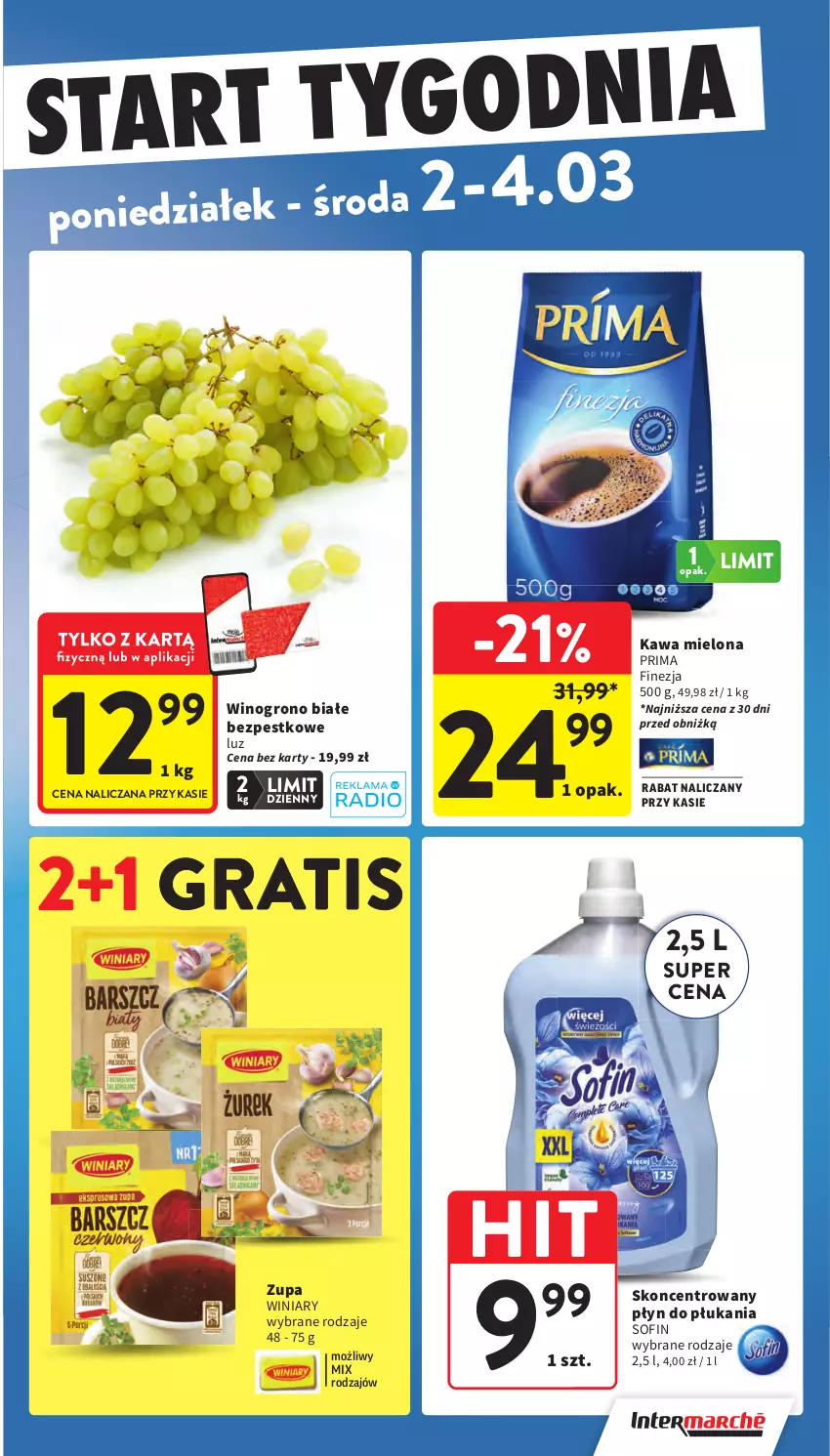 Gazetka promocyjna Intermarche - Gazetka Intermarche - ważna 26.02 do 04.03.2026 - strona 43 - produkty: Gra, Kawa, Kawa mielona, Płyn do płukania, Prima, Winiary, Wino, Zupa
