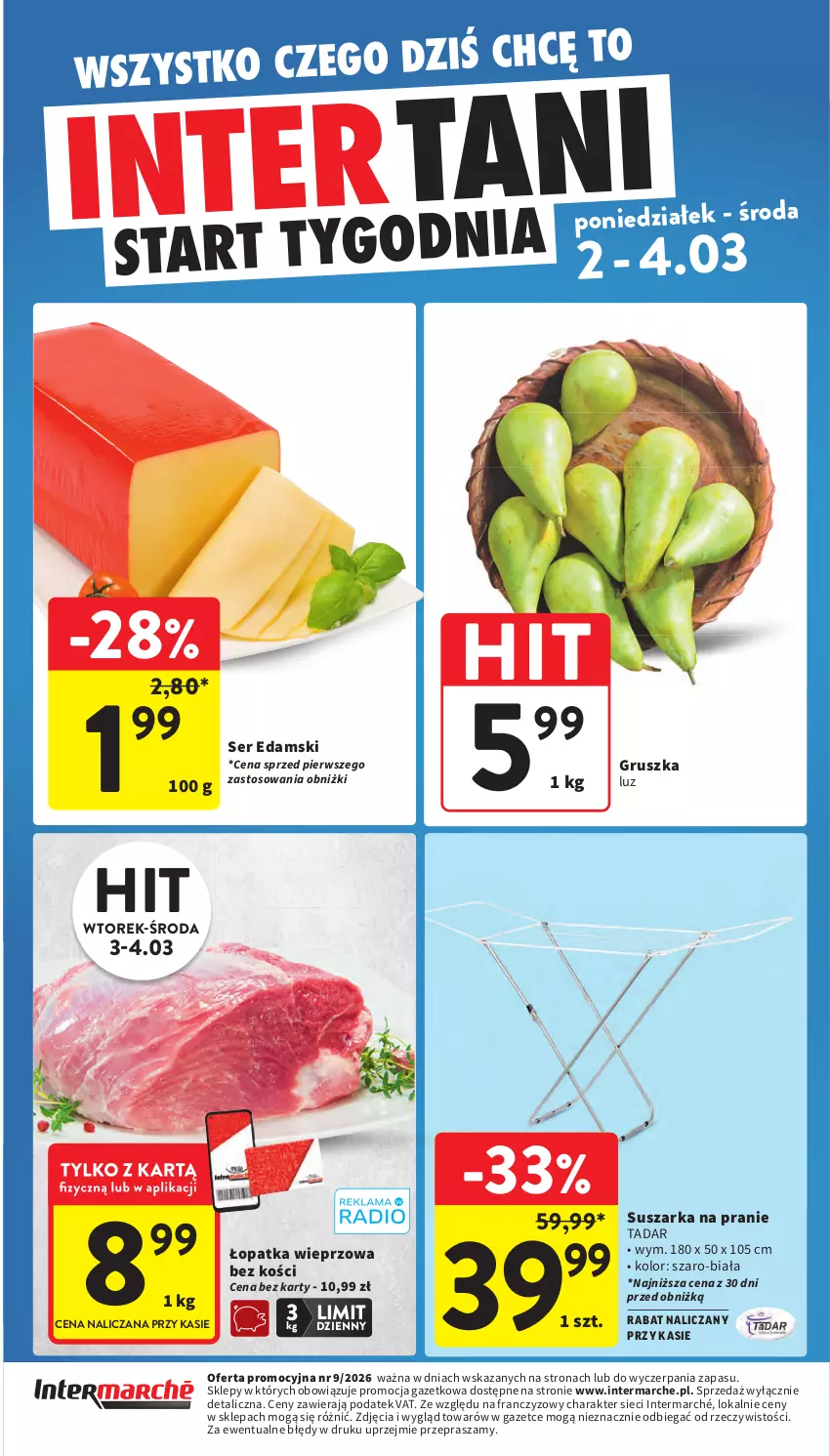 Gazetka promocyjna Intermarche - Gazetka Intermarche - ważna 26.02 do 04.03.2026 - strona 44 - produkty: Edam, Ser, Suszarka, Suszarka na pranie
