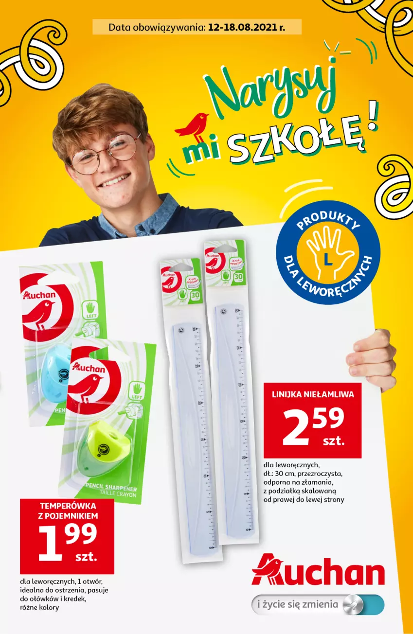 Gazetka promocyjna Auchan - Narysuj mi szkołę Hipermarkety - ważna 12.08 do 18.08.2021 - strona 1 - produkty: Por