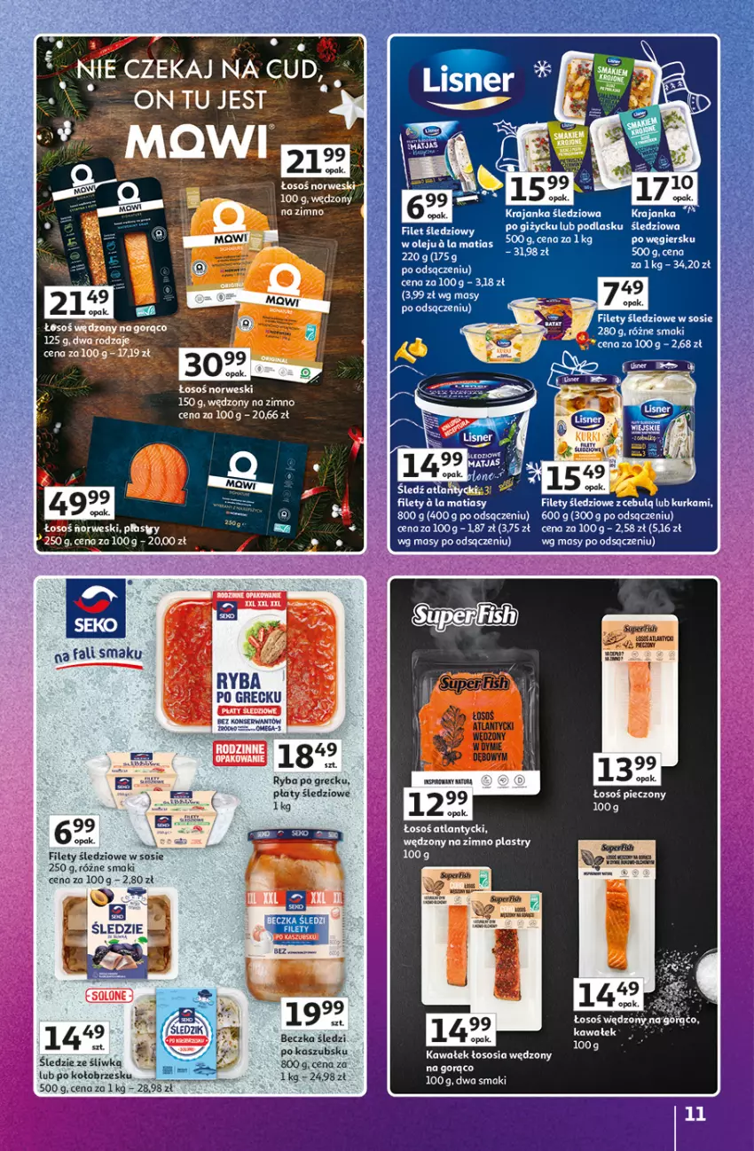 Gazetka promocyjna Auchan - Gazetka Znane Marki duży wybór Hipermarket Auchan - ważna 04.12 do 14.12.2025 - strona 11 - produkty: Fa, Kawa, Krajanka śledziowa, Olej, Piec, Płaty śledziowe, Ryba, Ryba po grecku, Sos, Top, Wałek